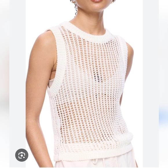 moon river White Sleeveless Knit Top, womens Medium. NWT - Picture 6 of 8